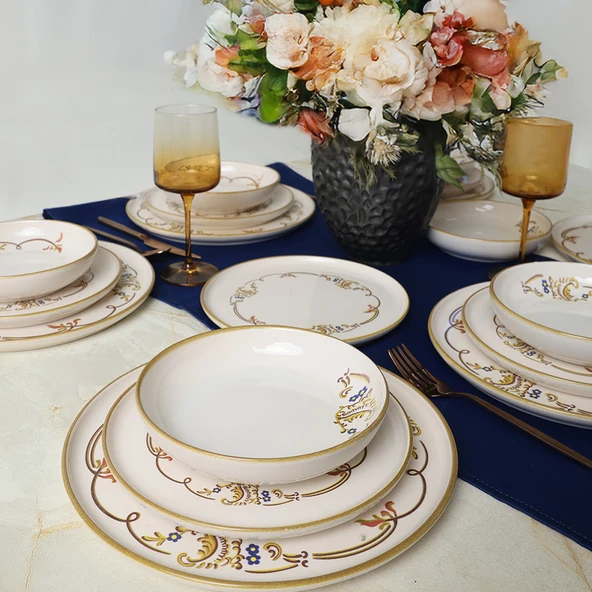 Keramika Bronze Bloom Yemek Takımı 18 Parça 6 Kişilik 22926-27-29 - 4