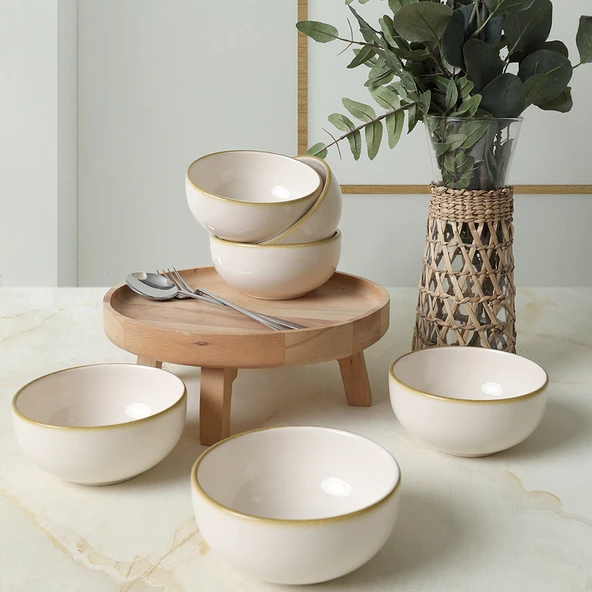 Keramika Bronze Bloom Bulut Kase 12 Cm 6 Adet 22928 - 3