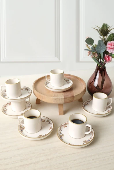 Keramika Bronze Bloom Nordic Kahve Takımı 12 Parça 6 Kişilik 22928-29 - 2