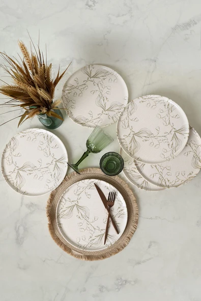 Keramika Soft Flora Nordic Servis Tabağı 28 Cm 6 Adet 22980 ürün görseli 1