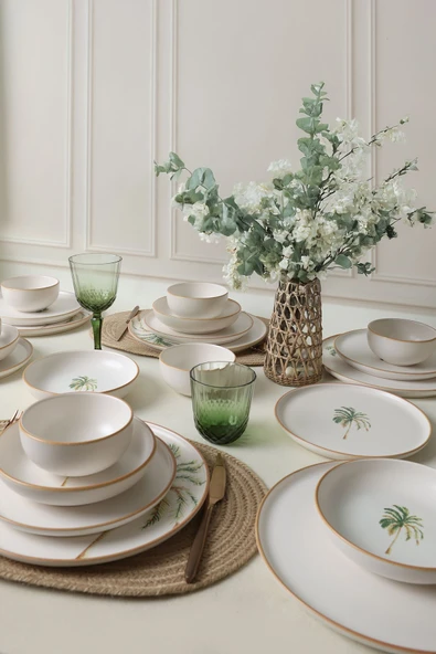 Keramika Bronze Palmiye Yemek Takımı 24 Parça 6 Kişilik 22901-02-03