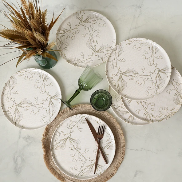 Keramika Soft Flora Nordic Servis Tabağı 28 Cm 6 Adet 22980