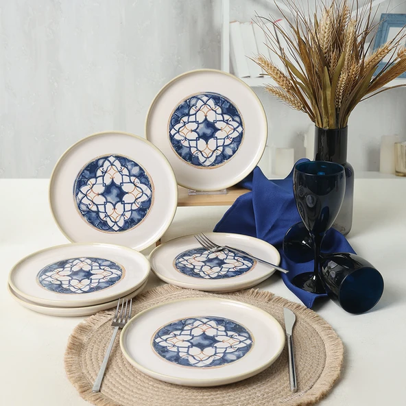 Keramika Wave Flow Nordic Pasta Tabağı 22 Cm 6 Adet 22748 - 4
