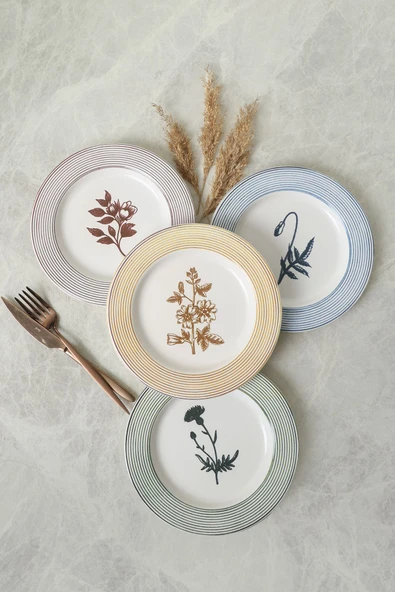 Keramika Floral Essence Assos Pasta Tabağı 22 Cm 4 Adet / 22890-93-94-22949 - Resim 2