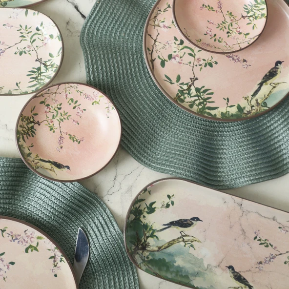 Keramika Pink Woods Kahvaltı Takımı 12 Parça 6 Kişilik 22639-41 - 3