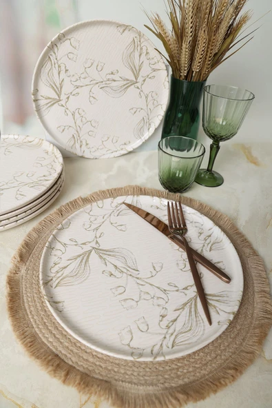 Keramika Soft Flora Nordic Servis Tabağı 28 Cm 6 Adet 22980 - Resim 2