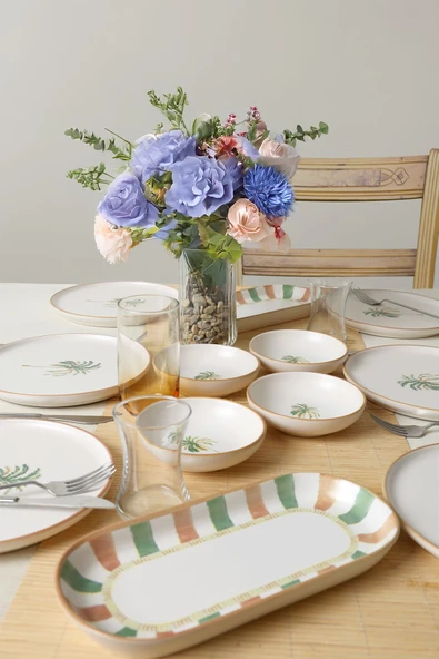 Keramika Bronze Palmiye Kahvaltı Takımı 12 Parça 6 Kişilik 22900-01 - Resim 4