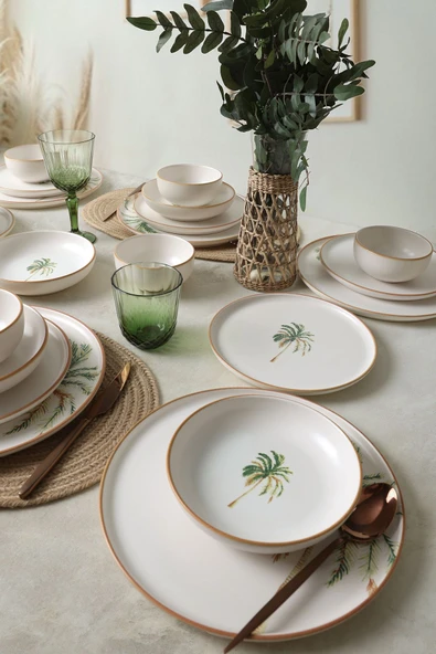 Keramika Bronze Palmiye Yemek Takımı 24 Parça 6 Kişilik 22901-02-03 - 2