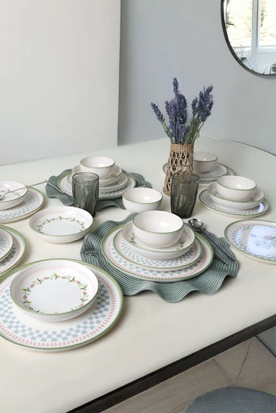 Keramika Rose Line Yemek Takımı 24 Parça 6 Kişilik 22909-10-11 - Resim 4