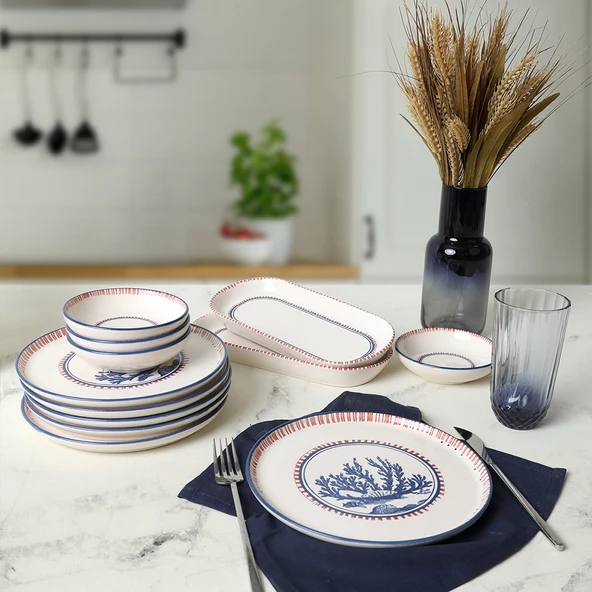 Keramika Marine Wonders Kahvaltı Takımı 12 Parça 6 Kişilik 22741-22906 - 2