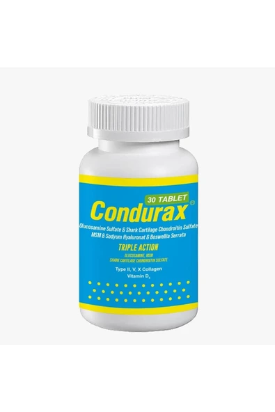 Condurax Tip 2/5 Ve 10 Kolajen Içeren Glukozamin Shark Cartilage Msm Kondroitin 30 Tablet D3 Vitamin