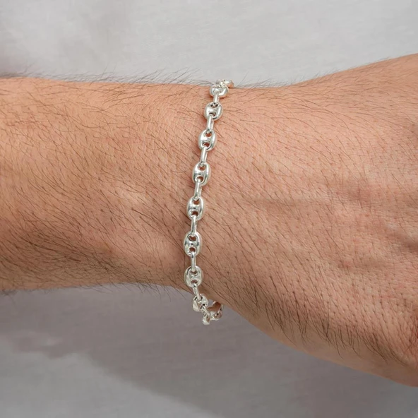 Gemici Halat 925 Ayar Gümüş Erkek Bileklik Künye ürün görseli 1