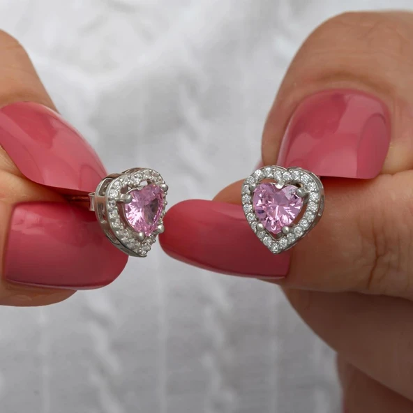 Kalpli Pembe Taşlı Gümüş Bayan Takı Seti - 3