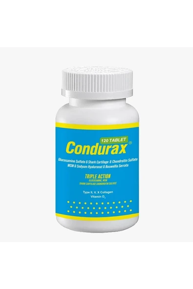Condurax Tip 2/5 Ve 10 Kolajen Içeren Glukozamin Shark Cartilage Msm 120 Tablet D3 Vitamin
