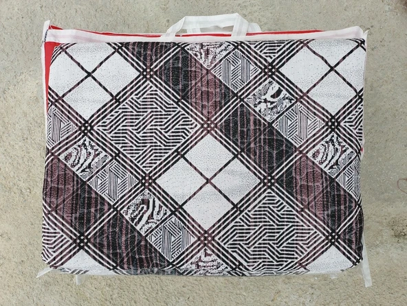 Polo Life Savan 4m2 Pamuklu Lastiksiz Halı Ört, Çok Amaçlı, Piknik Ört (170x245)-Kareli Pudra