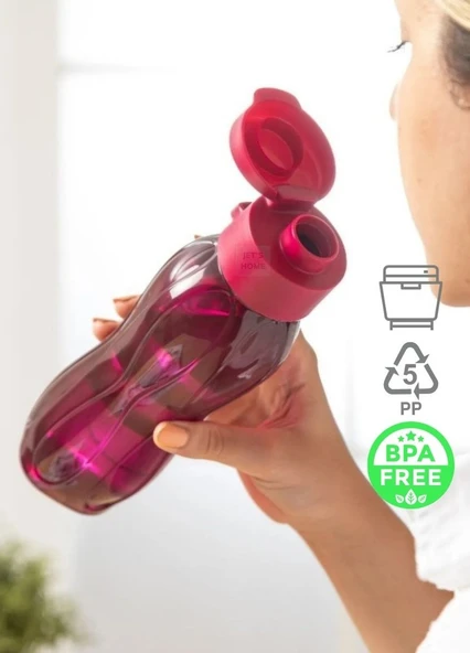 Okul Matarası Kapaklı BPA FREE Öğrenci Suluğu Mor PP-5 Kokusuz Suluk Sporcu Suluk 750 Ml