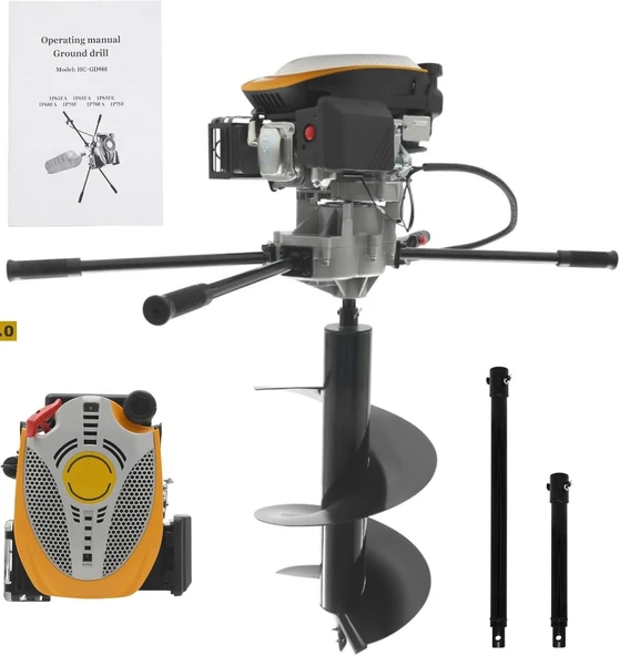 Gardenpro 225cc Toprak Burgu Makinası 9 Hp 300 mm