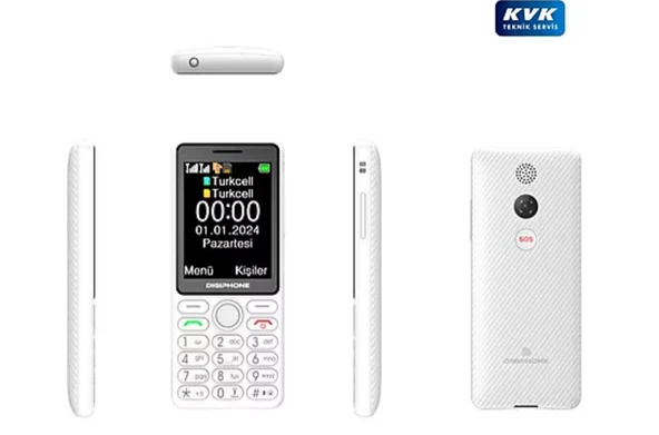 Digiphone S600 Plus Beyaz Tuşlu Cep Telefonu (Kvk Türkiye Garantili)