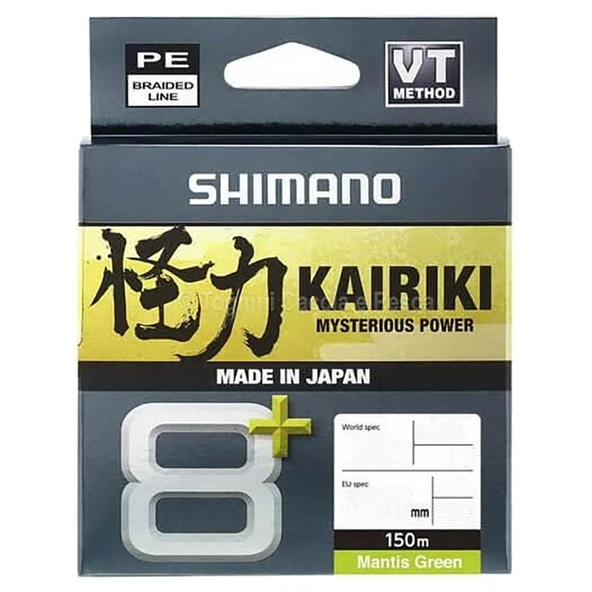 Shimano 24 Kairiki 8+ Plus 150m Mantis Green Örgü Misina  0,19 mm - 12,8 kg ürün görseli 1