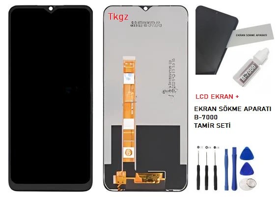 Tkgz Oppo Realme 6İ Lcd Ekran Dokunmatik SERVİCE PACK + B-7000 + TAMİR SETİ - Resim 2