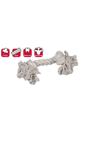 Flamingo 2 Düğümlü Bej İp L Köpek Oyuncağı 35cm