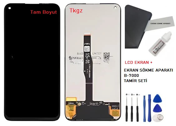 Tkgz Huawei P40 Lite Lcd Ekran Dokunmatik SERVİCE PACK + B-7000 + TAMİR SETİ - Resim 2