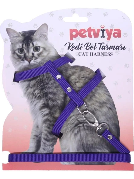 Petviya Kedi Gögüs (Bel) Tasmasi Mor