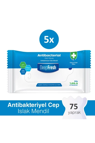 Antibakteriyel Islak Cep Mendili 5 X 15 Yaprak