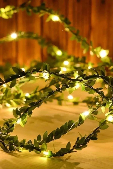 YASİMAHazır Pirinç Ledli Yapay Çiçek Sarmaşık , Dekoratif Ip Tipi Pilli Ledli Sarmaşık 300 Cm