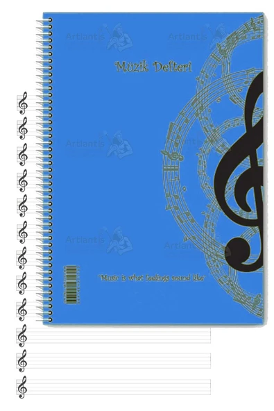 Müzik Defteri A4 Spralli 40 Yaprak 1 Adet Sol Anahtarlı Telli Müzik Defteri Büyük Boy 12 Sütunlu - 4