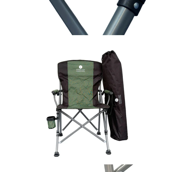 WİNDCAMP KATLANIR KAMP SANDALYESİ LUX - YEŞİL - 8