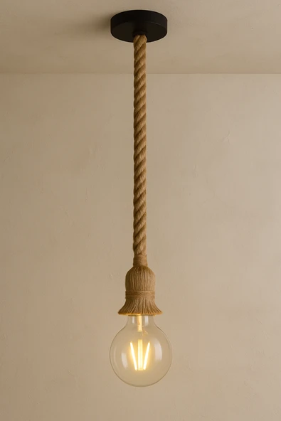 Dekoratif Halatlı Asma Tavan Lambası LED G95 Glop Ampul Sıcak Beyaz E27 Duy 6W Dekoratif Işık - 3