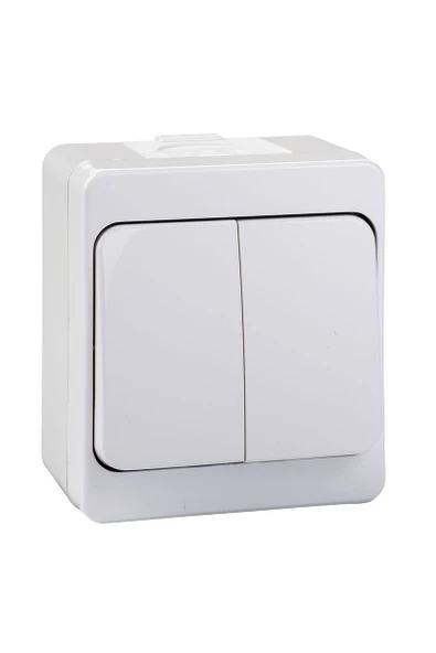 IP44 Sıva Üstü İkili Komitatör Anahtar Nemli Ortamlar İçin Suya Dayanıklı