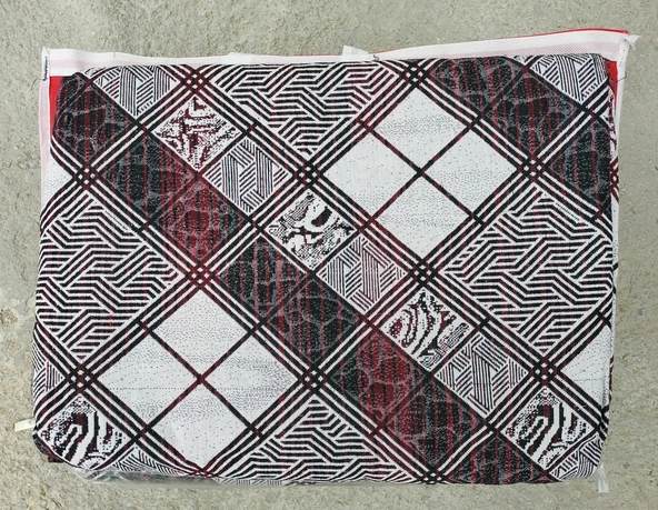 Polo Life Savan 4m2 Pamuklu Lastiksiz Halı Ört, Çok Amaçlı, Piknik Ört (170x245)-Kareli Bordo