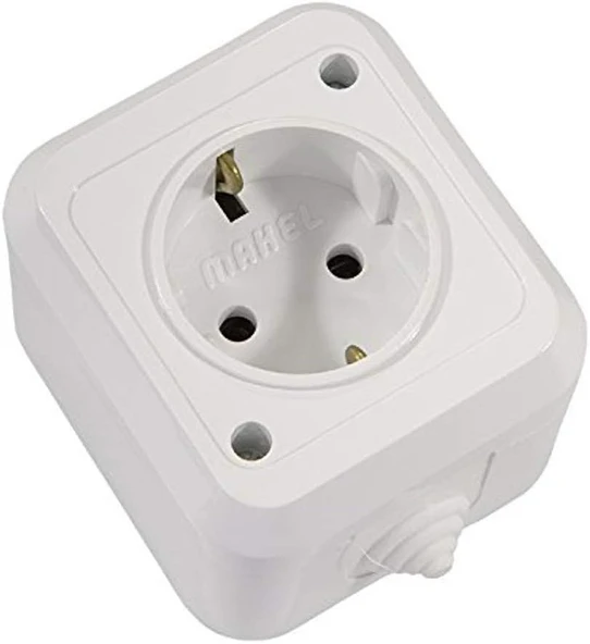 IP44 Sıva Üstü Topraklı Priz Nemli Ortamlar İçin Suya Dayanıklı