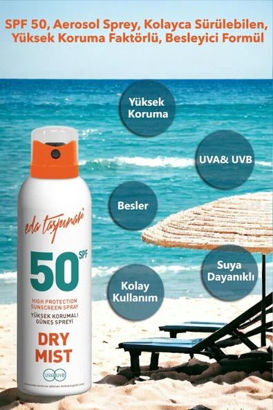 Eda Taşpınar Yüksek Korumalı Güneş Spreyi SPF50+ 200ML - 6