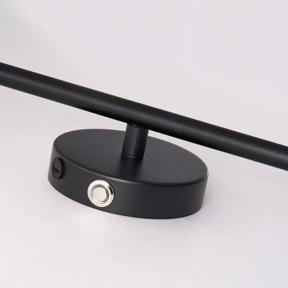 Terry 2'li Siyah Kablosuz Şarjlı Dokunmatik Pilli Led Duvar Lambası,Tablo Üstü Aplik - Resim 10