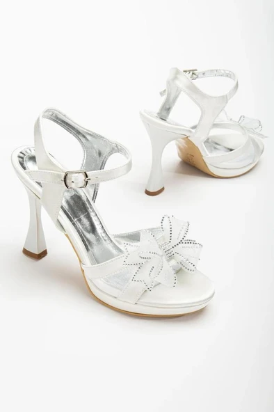 Papuçcity Hco 03165 Kadın Platform Topuklu Gelin Nikah Düğün Sandalet - 12