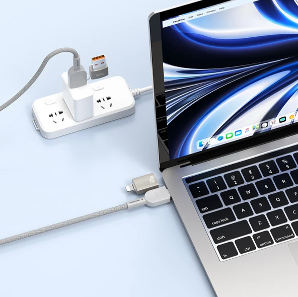 4in1 Raptor Serisi Çoklu USB-A + Type-C to Type-C + Lightning Şarj ve Data Kablosu 100W 120cm