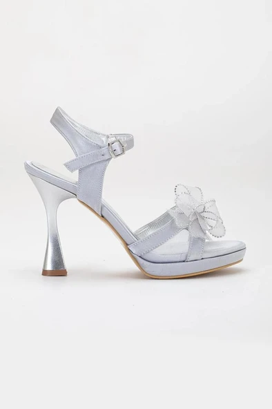 Papuçcity Hco 03165 Kadın Platform Topuklu Gelin Nikah Düğün Sandalet - 8