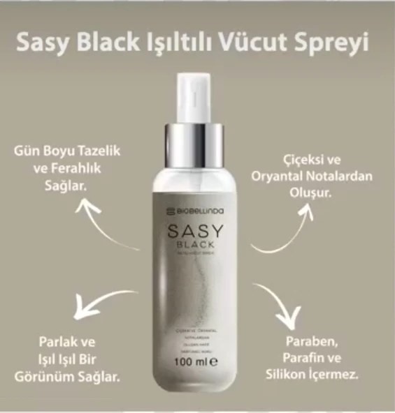 Biobellinda Sasy Black Simli Vücut Spreyi 100 ml