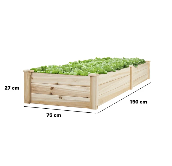 Ahşap Sebze Yatağı 75x150x27 cm