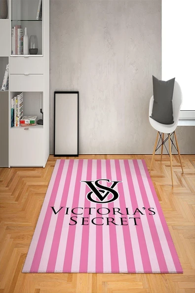 Kaymaz Taban Yıkanabilir Modern Victoria Secret Desenli Dot Taban Halı PEMBE 40 X 60
