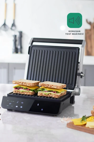 Homend Grilliant 1343H 2000 W Konuşan Tost Makinesi