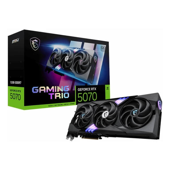 MSI Gaming Trio GeForce RTX 5070 OC 12GB GDDR7 192Bit HDMI/DP Ekran Kartı ürün görseli