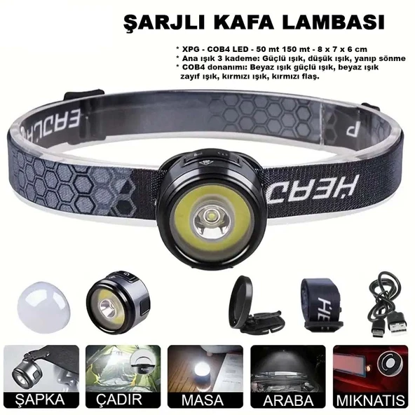 7 MOD ŞARJLI KAFA VE KAMP LAMBASI WATTON WT-618