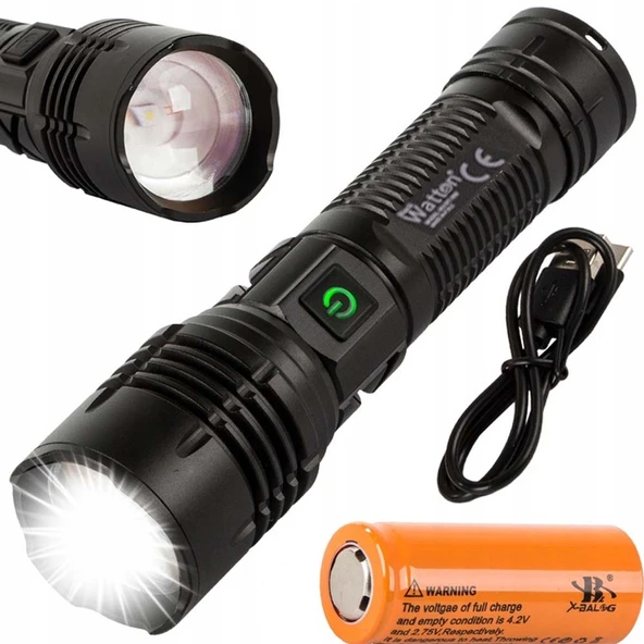 3000 Lümen  Güçlü EL Feneri Watton Wt-600