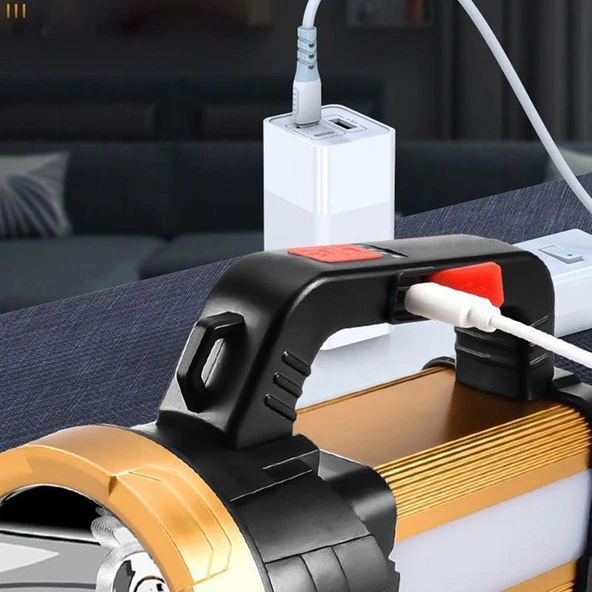 6 Mod Şarjlı EL Feneri Projektör Tipi Watton Wt-615 - 2