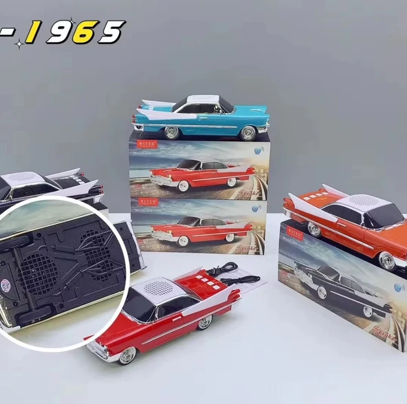 WSTER WS-1965 Araba Görünümlü Taşınabilir Kablosuz Bluetooth Hoparlör - 5