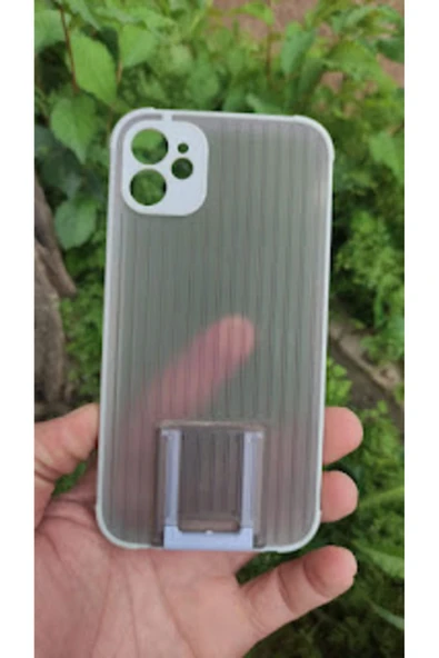 İPHONE 11 uyumlu DARBE KORUMALI ARKASI ŞEFFAF STANDLI KILIF